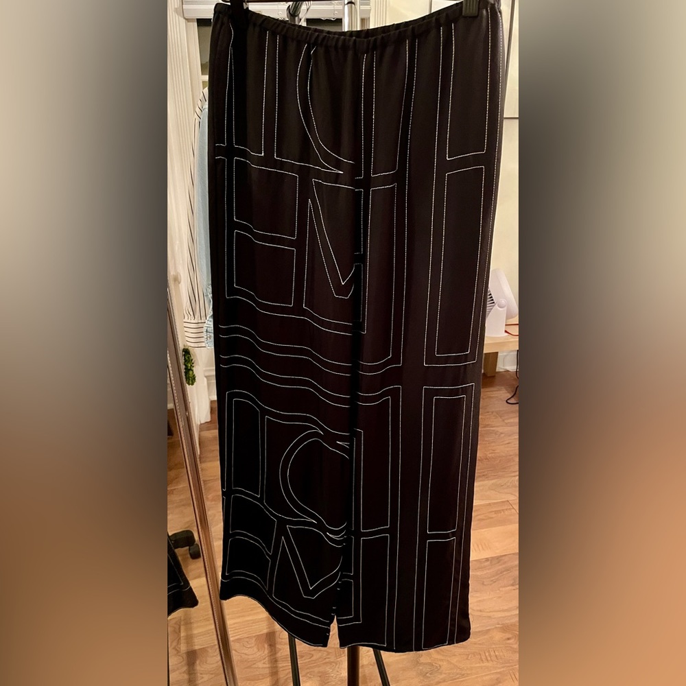 Toteme silk pj pants embroidered logo size 36.